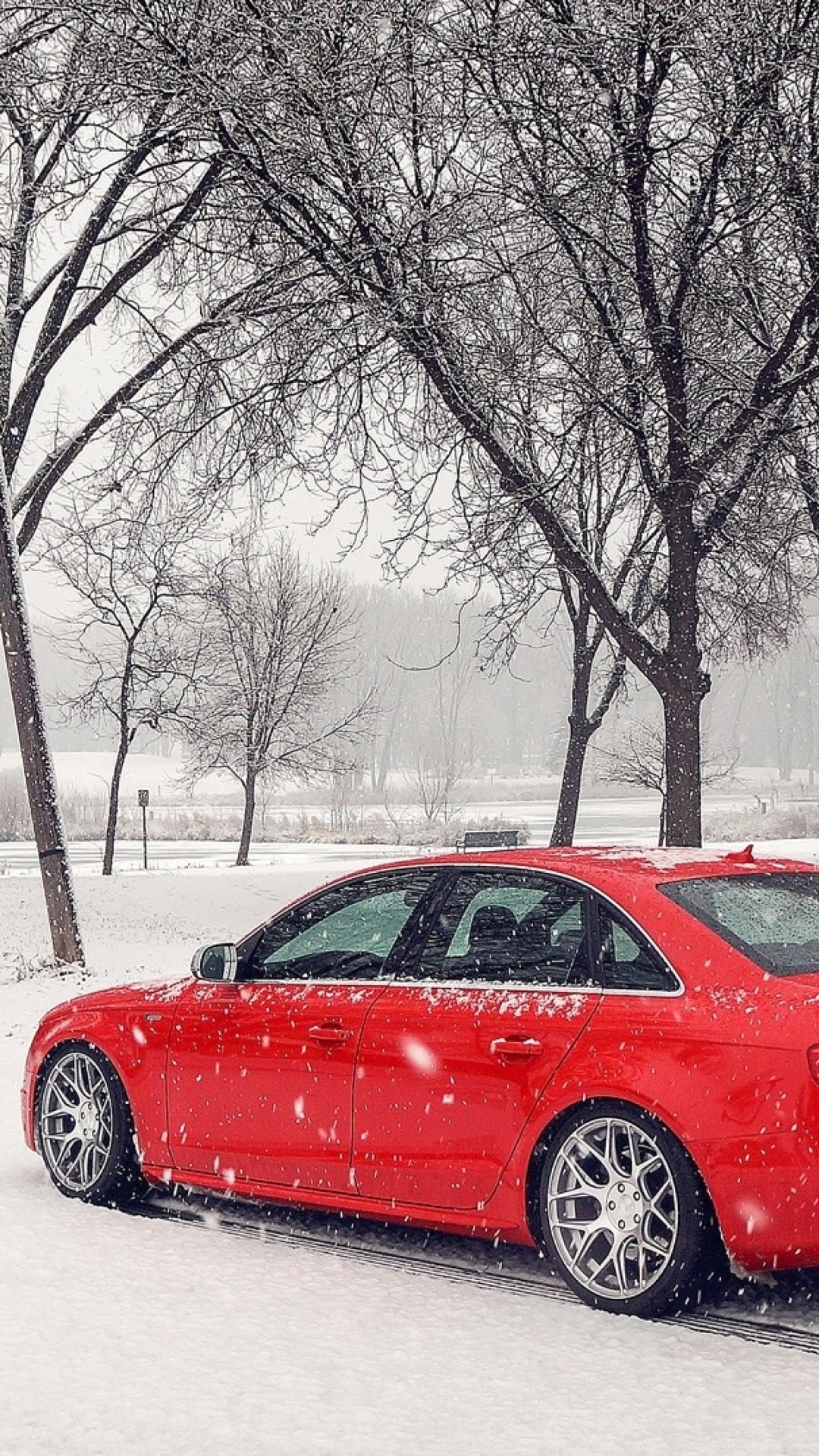 Das Audi A4 Red Wallpaper 1080x1920