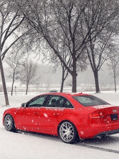 Audi A4 Red wallpaper 240x320