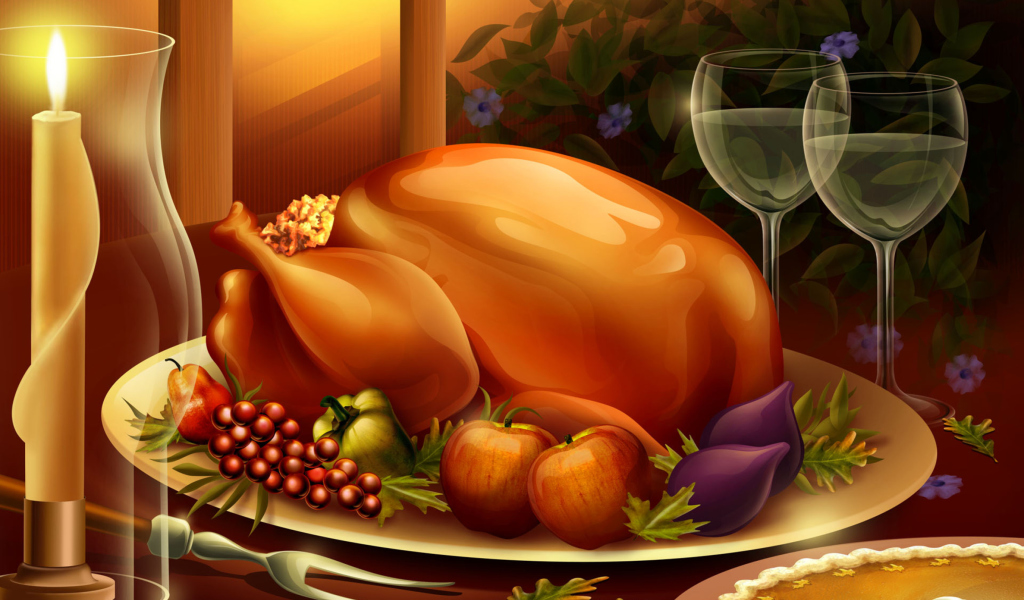 Fondo de pantalla Thanksgiving Feast 1024x600