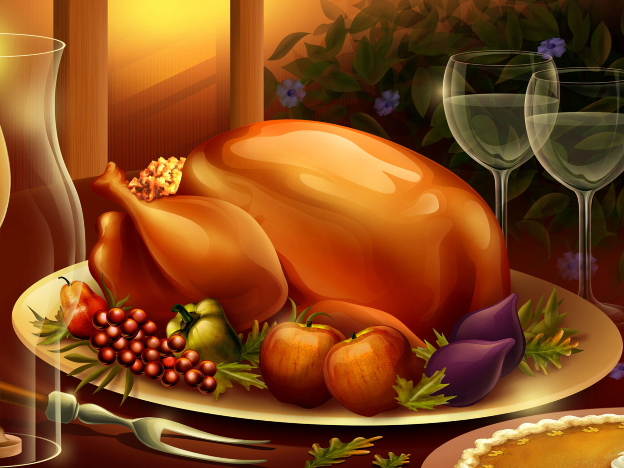 Das Thanksgiving Feast Wallpaper 1280x960