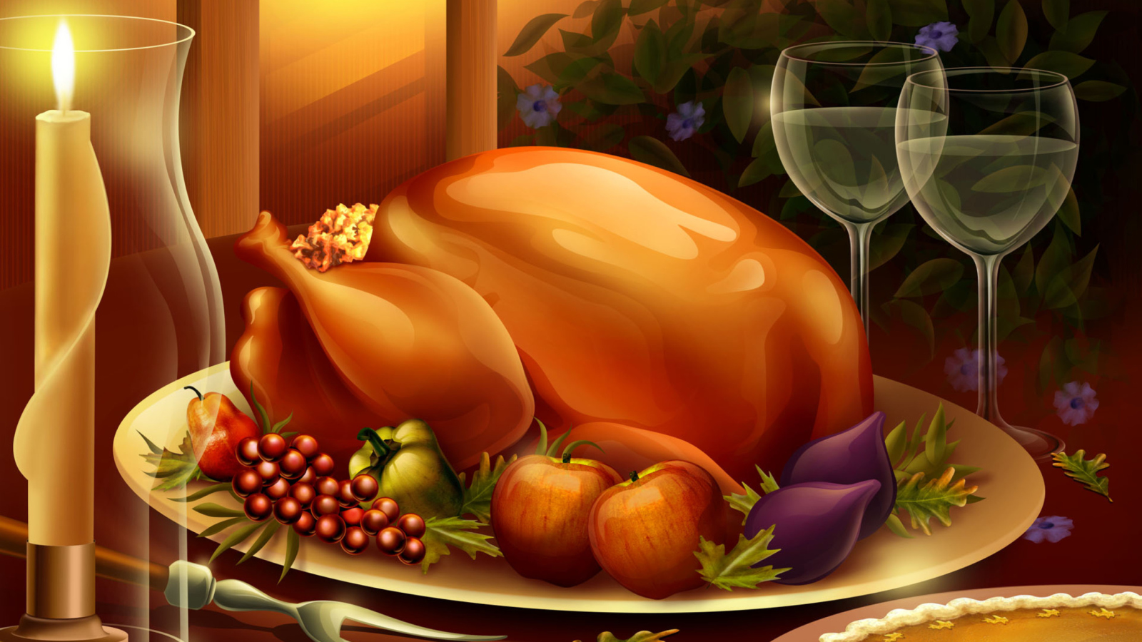 Das Thanksgiving Feast Wallpaper 1600x900