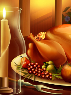 Das Thanksgiving Feast Wallpaper 240x320