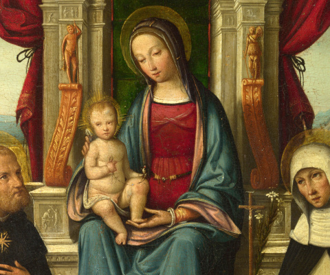 Обои St Dominic and Rosary 480x400