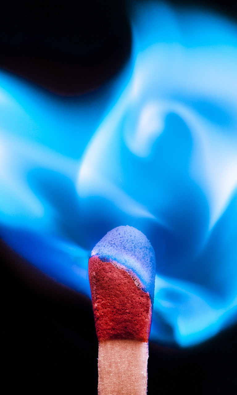 Blue flame match wallpaper 768x1280