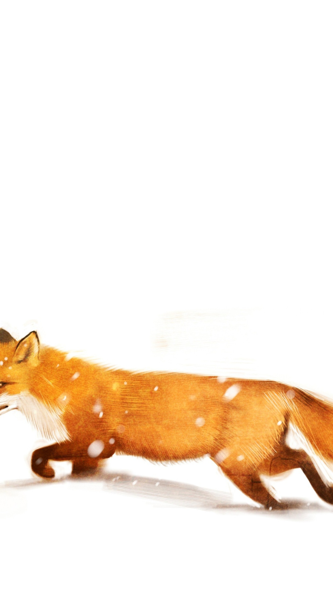 Sfondi Red Fox White Snow 1080x1920