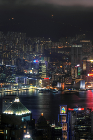 Das Hong Kong Night Tour Wallpaper 320x480