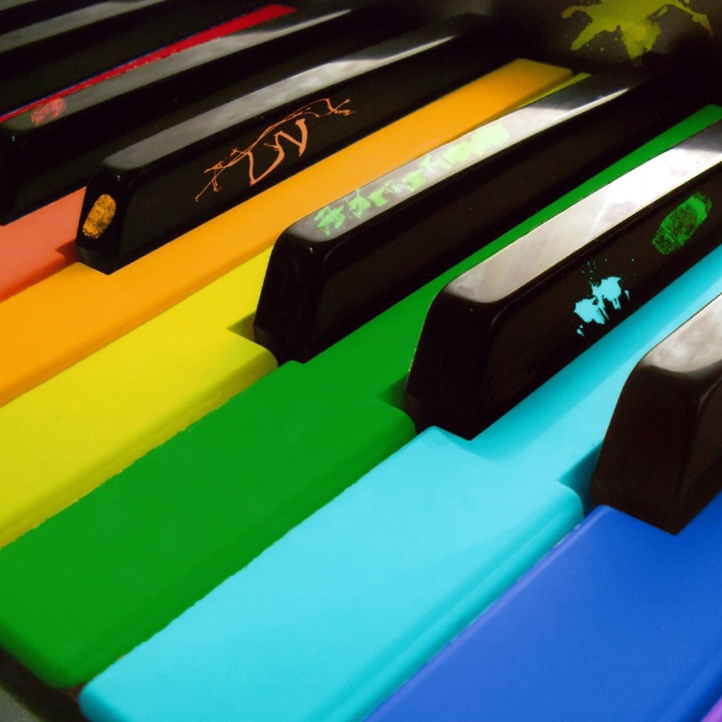 Das Rainbow Piano Wallpaper 1024x1024