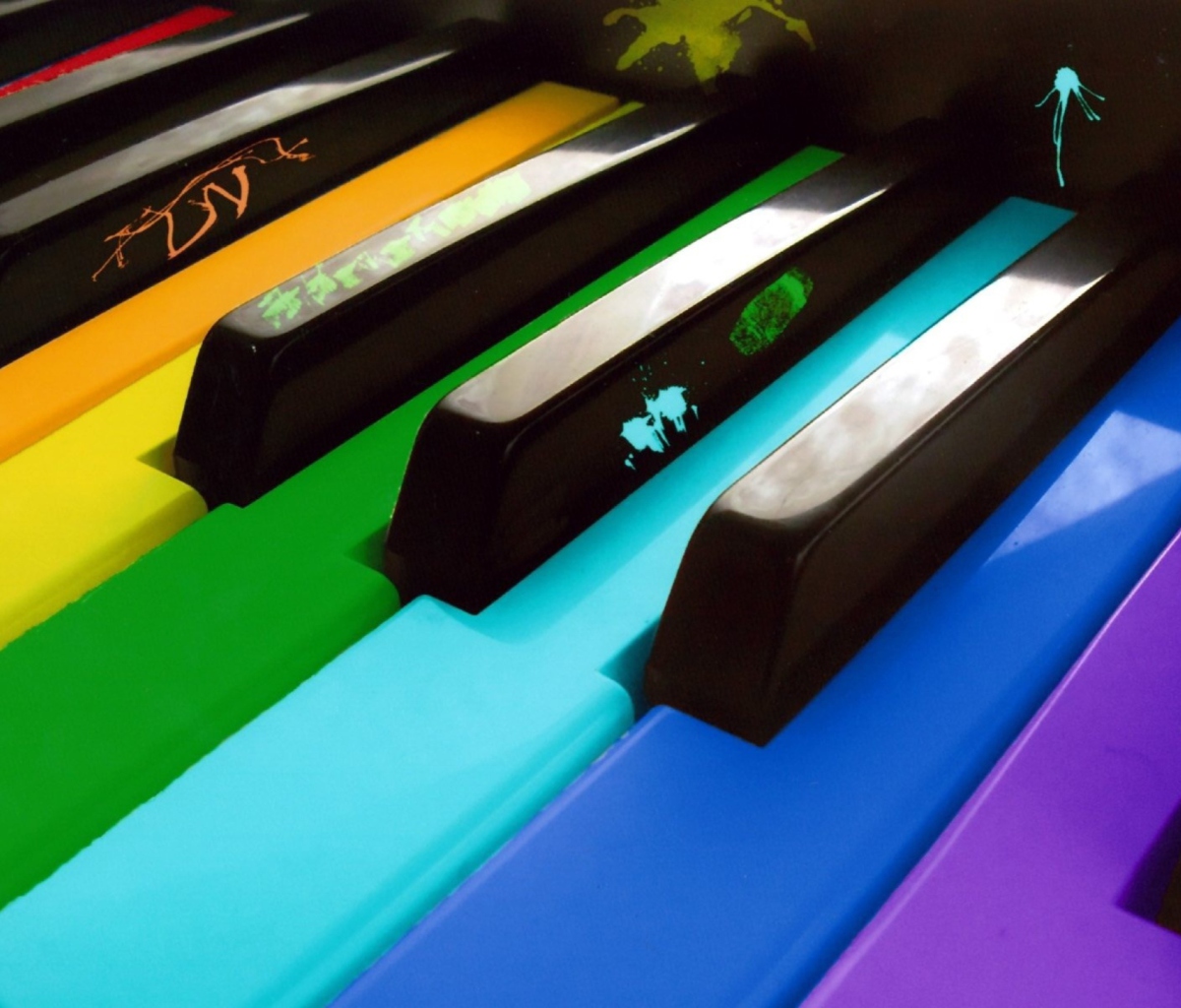 Das Rainbow Piano Wallpaper 1200x1024