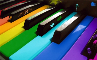 Rainbow Piano - Obrázkek zdarma pro 1600x900