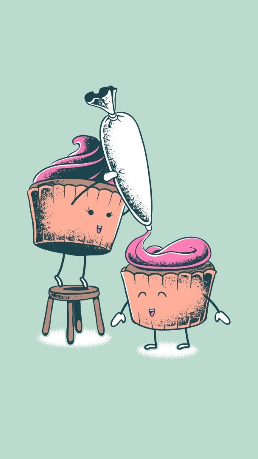 Das Cupcake Cooking Illustration Wallpaper 1080x1920