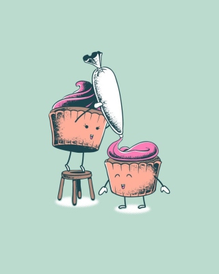 Cupcake Cooking Illustration - Obrázkek zdarma pro iPhone 4S