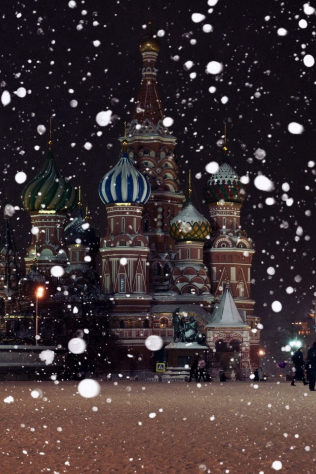 Das Red Square In Moscow Wallpaper 640x960