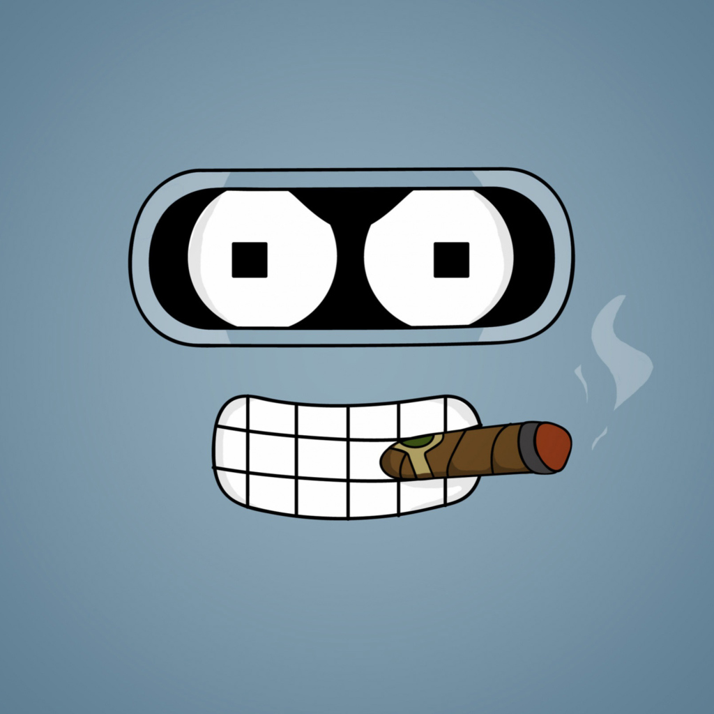 Sfondi Futurama Bender Cigar 1024x1024