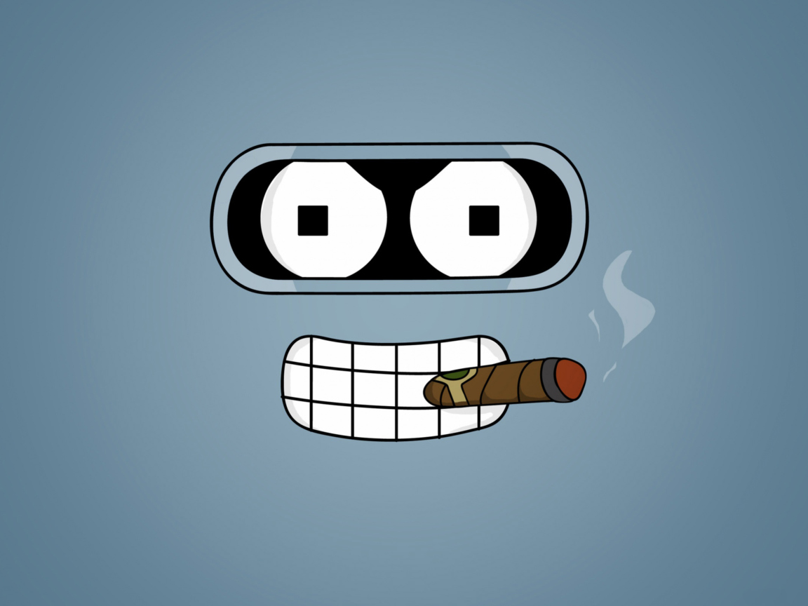 Обои Futurama Bender Cigar 1152x864