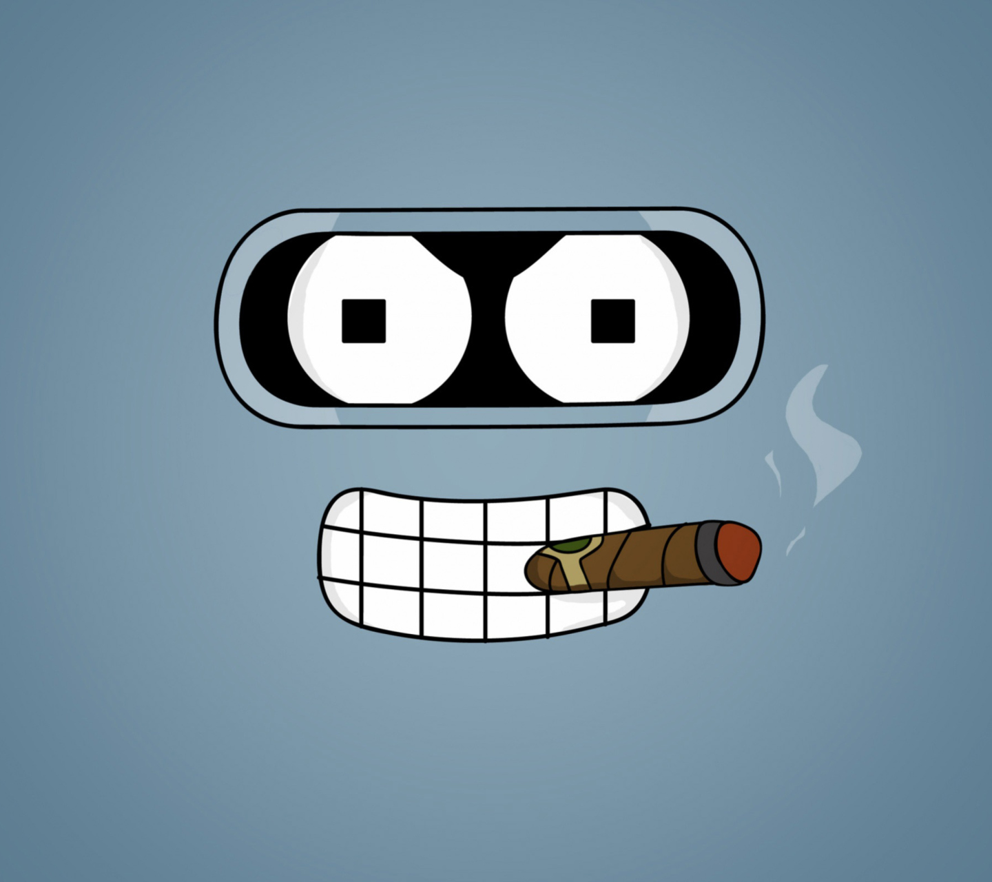 Das Futurama Bender Cigar Wallpaper 1440x1280