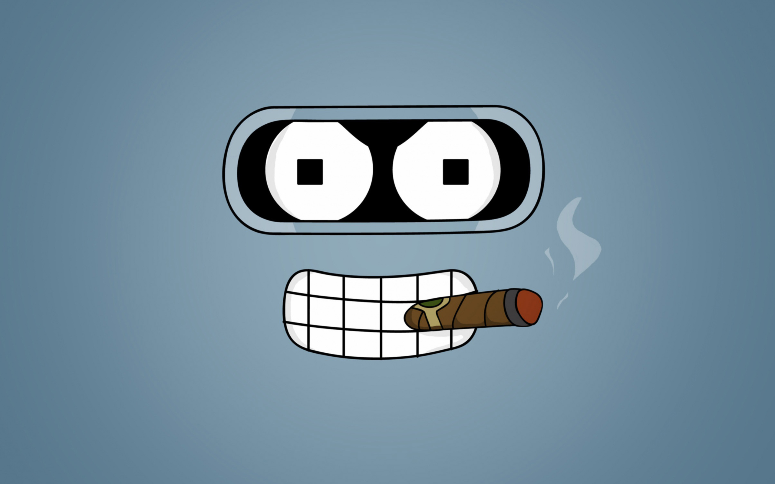 Обои Futurama Bender Cigar 2560x1600