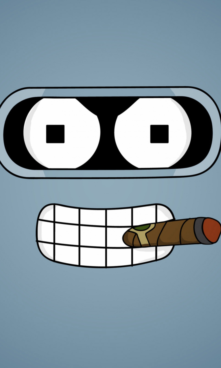 Das Futurama Bender Cigar Wallpaper 768x1280