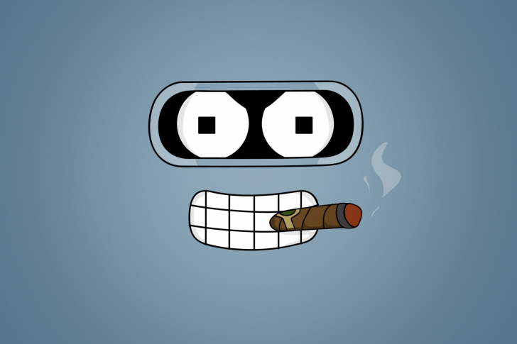 Обои Futurama Bender Cigar