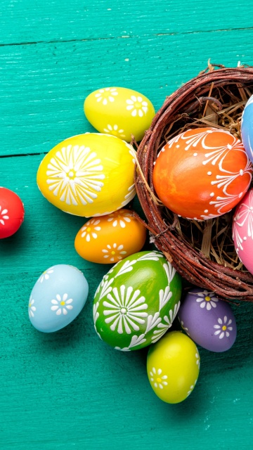Dyed easter eggs wallpaper 360x640