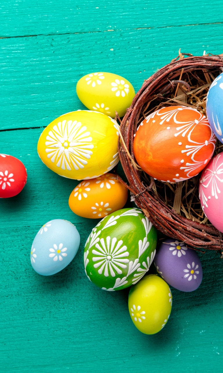 Dyed easter eggs wallpaper 768x1280