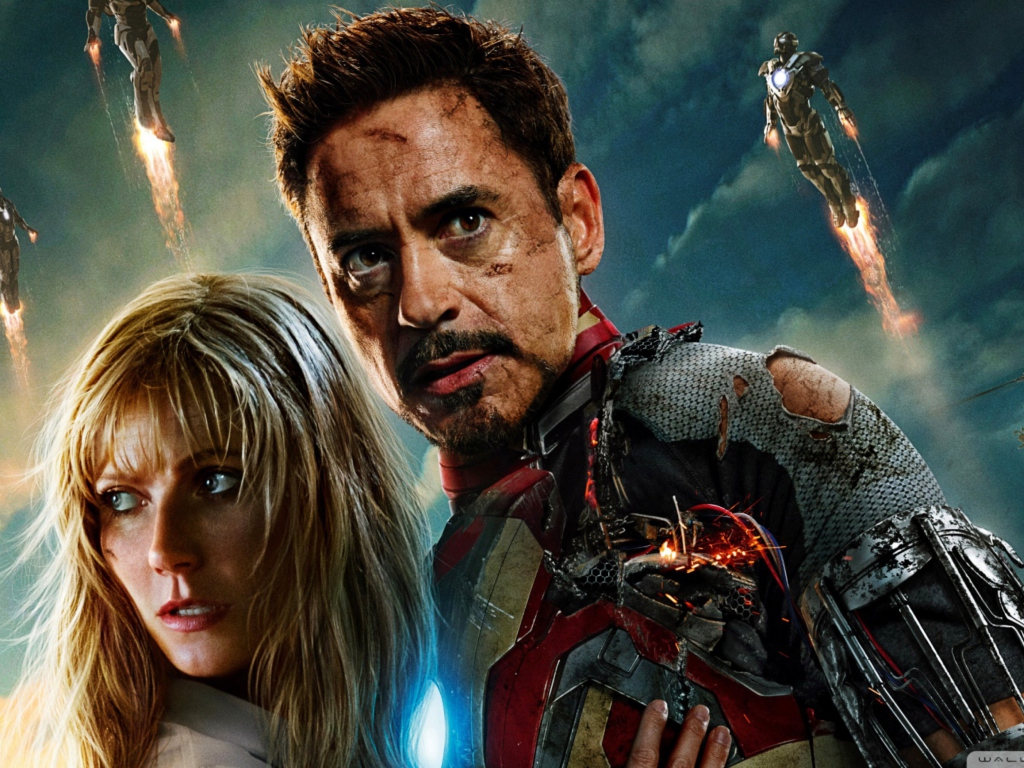 Screenshot №1 pro téma Iron Man 3 Tony Stark Pepper Potts 1024x768