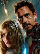 Das Iron Man 3 Tony Stark Pepper Potts Wallpaper 132x176