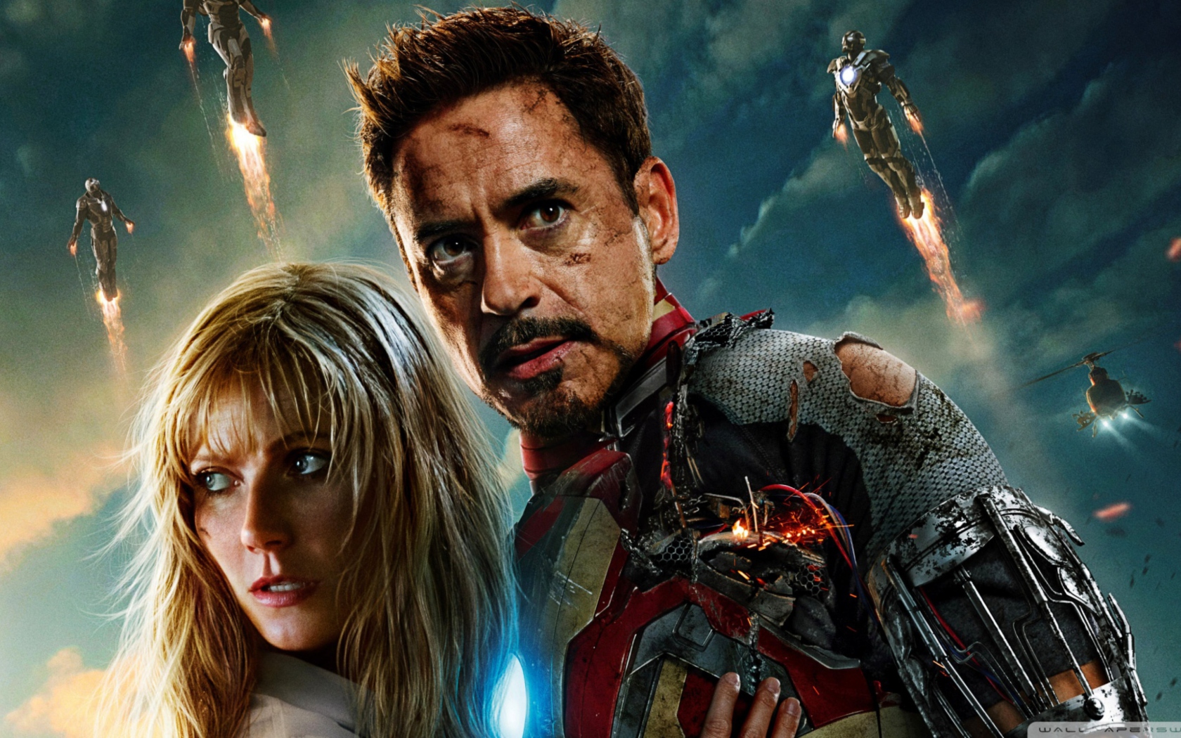 Screenshot №1 pro téma Iron Man 3 Tony Stark Pepper Potts 1680x1050