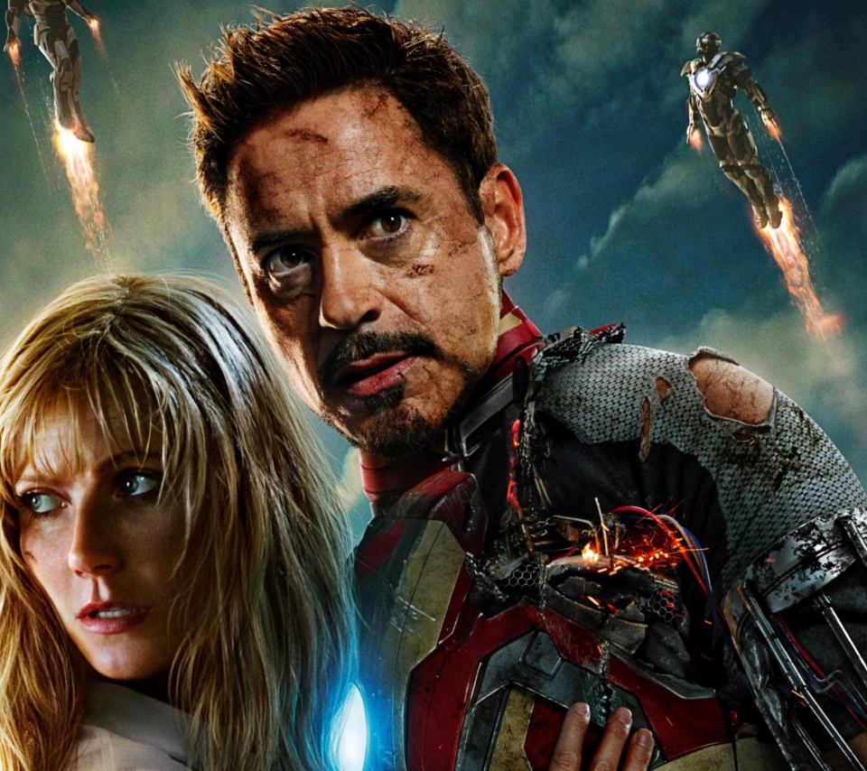 Das Iron Man 3 Tony Stark Pepper Potts Wallpaper 960x854