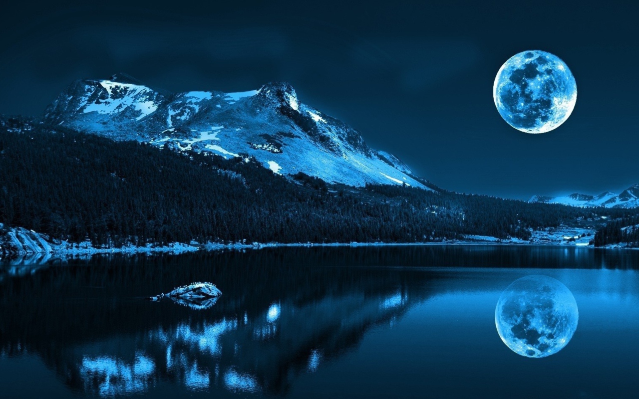 Fondo de pantalla Moonlight Night 1280x800