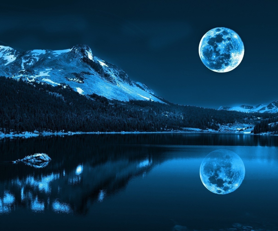 Fondo de pantalla Moonlight Night 960x800