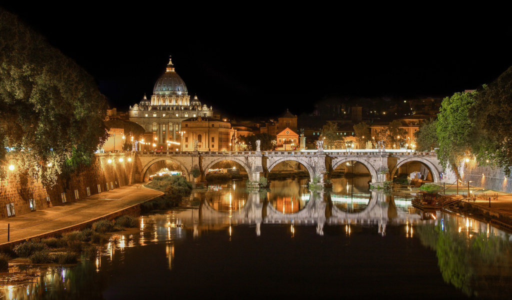 Das St Peters Square, Vatican City Wallpaper 1024x600