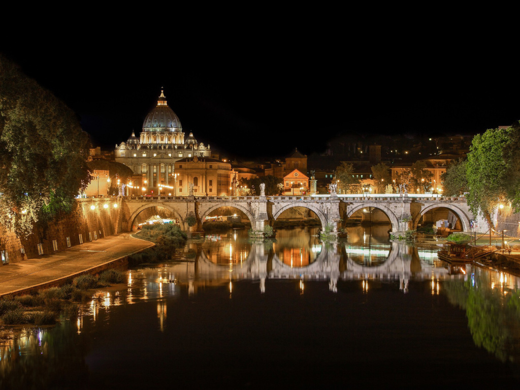 Das St Peters Square, Vatican City Wallpaper 1024x768