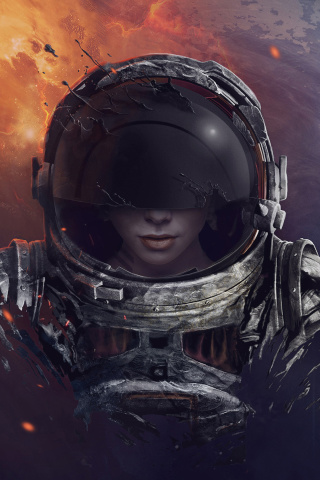 Women in Space wallpaper 320x480