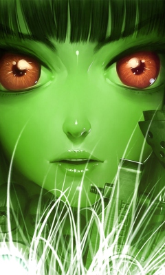 Screenshot №1 pro téma Green Anime Face 240x400