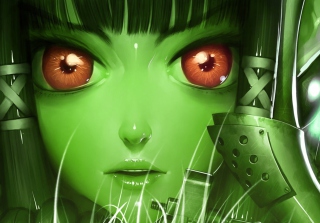 Green Anime Face Picture for Android, iPhone and iPad