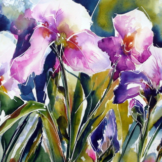 Pink Flowers Painting - Fondos de pantalla gratis para 1024x1024