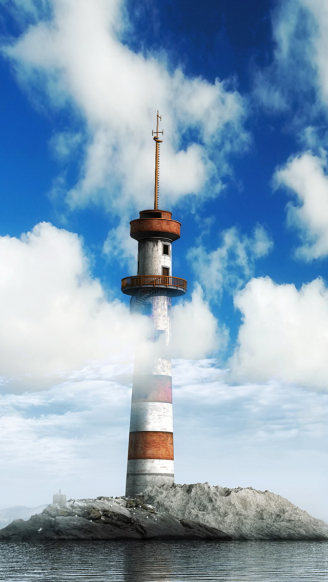 Screenshot №1 pro téma Lighthouse In Clouds 640x1136