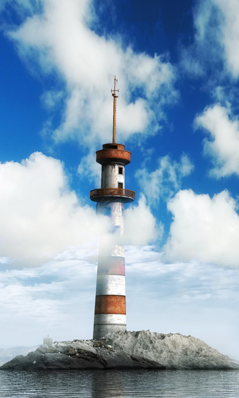 Fondo de pantalla Lighthouse In Clouds 768x1280