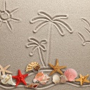 Sfondi Seashells Texture on Sand 128x128