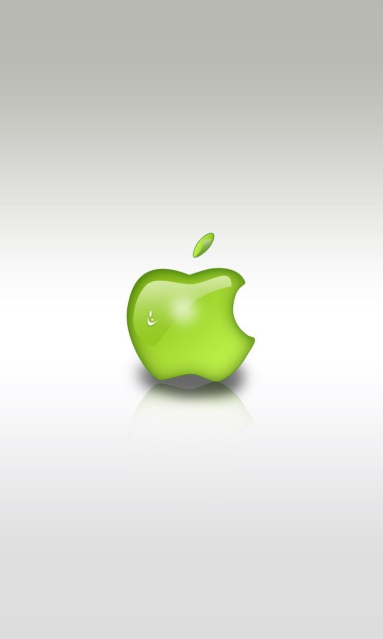 Fondo de pantalla Green Apple Logo 768x1280