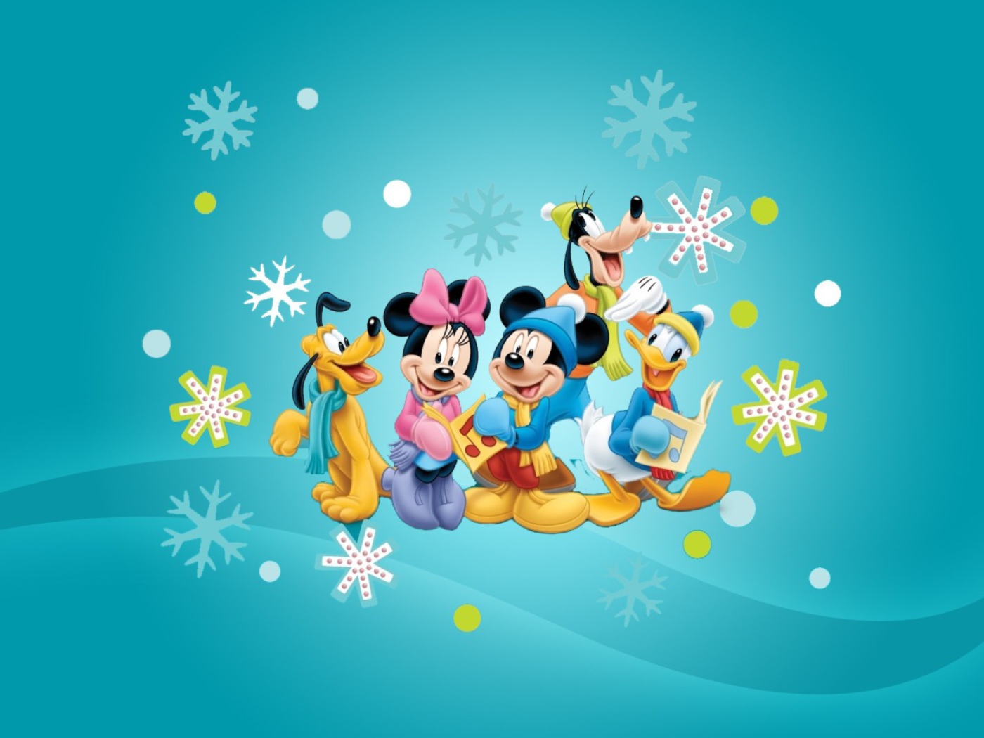 Screenshot №1 pro téma Mickey's Christmas Band 1400x1050