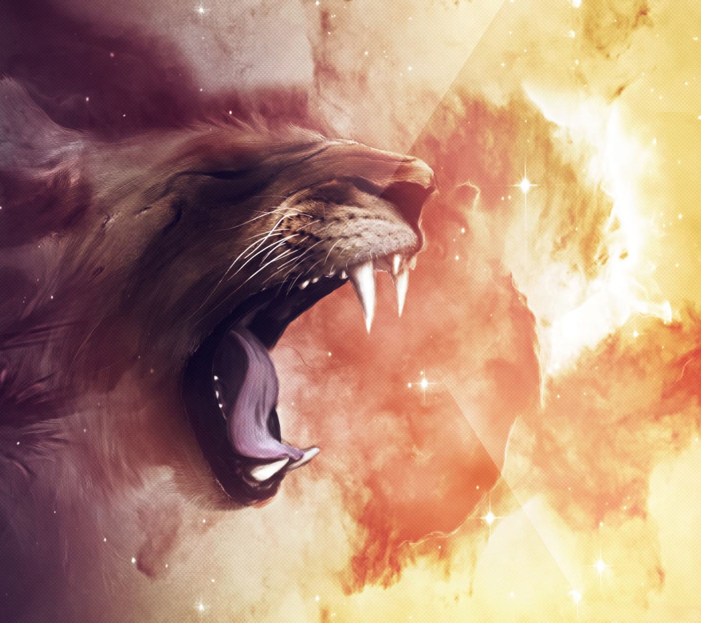 Fondo de pantalla Lion Painting 1440x1280