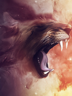 Fondo de pantalla Lion Painting 240x320