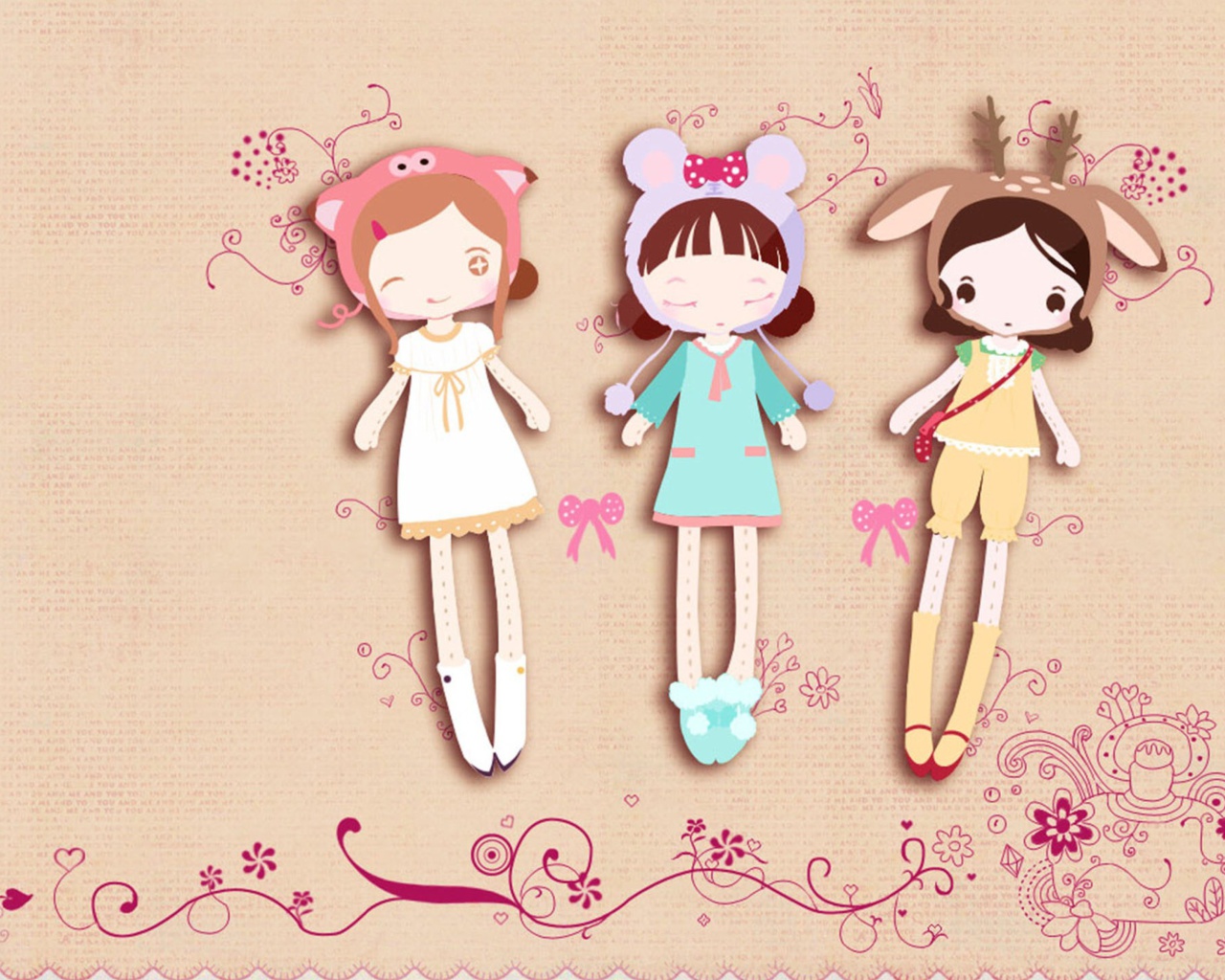 Fondo de pantalla Cherished Friends Dolls 1280x1024