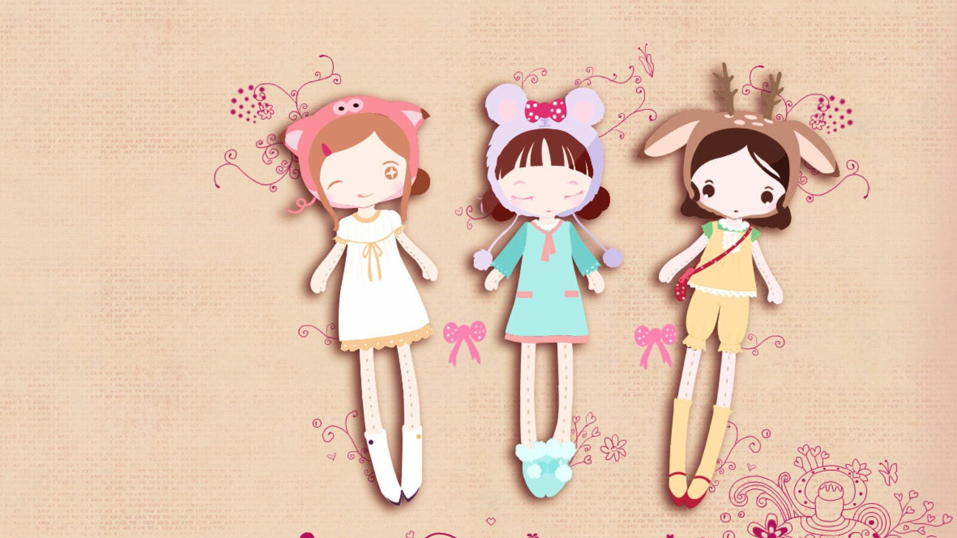 Cherished Friends Dolls wallpaper 1366x768
