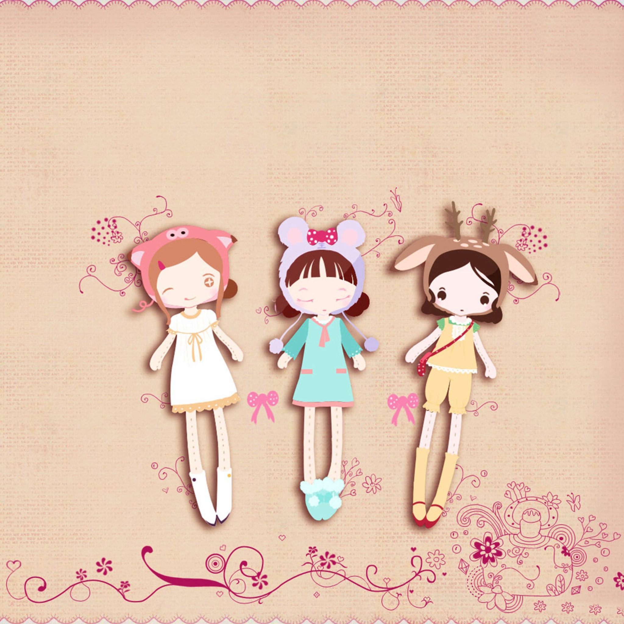 Обои Cherished Friends Dolls 2048x2048