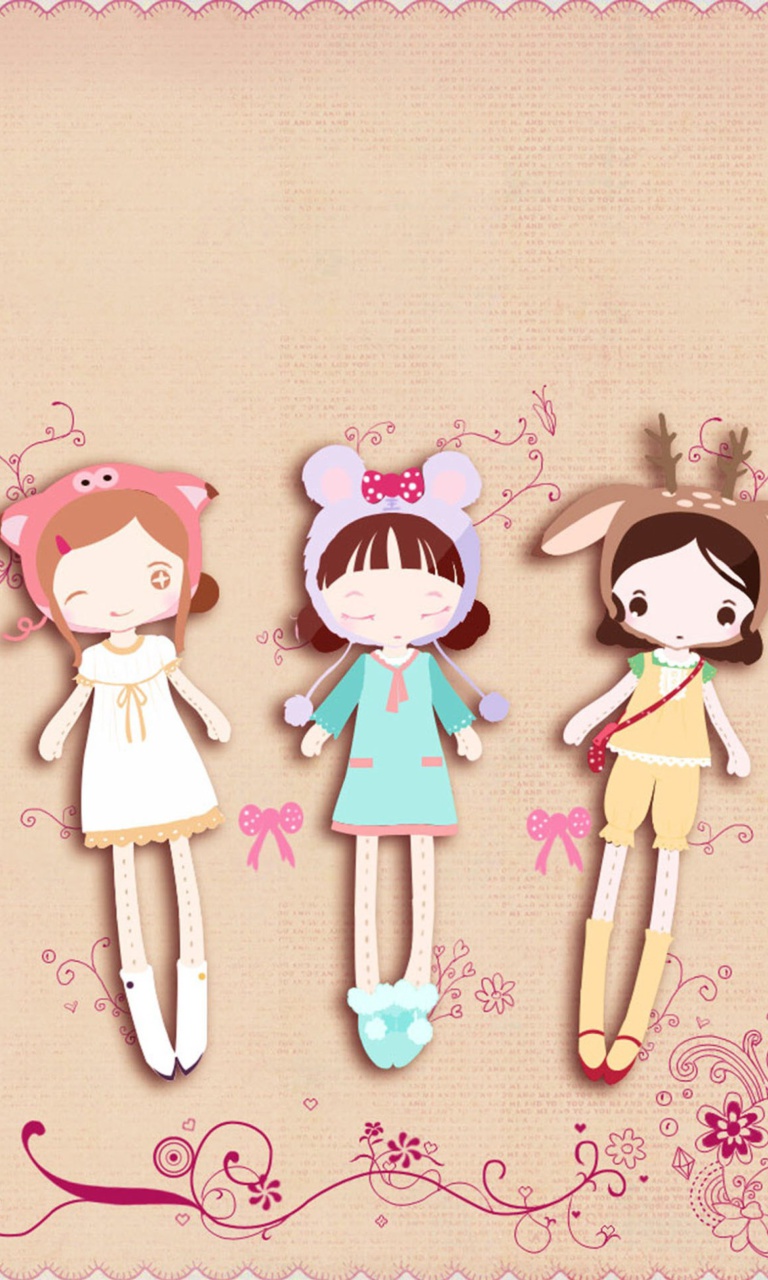 Das Cherished Friends Dolls Wallpaper 768x1280