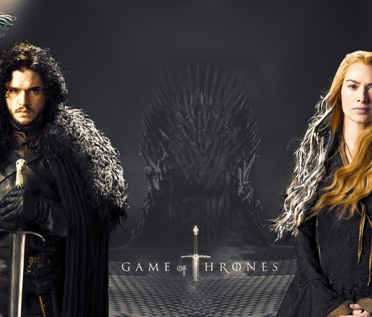 Обои Game Of Thrones actors Jon Snow and Cersei Lannister 1200x1024