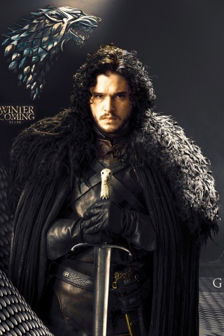 Обои Game Of Thrones actors Jon Snow and Cersei Lannister 320x480