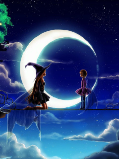 Fairy and witch wallpaper 240x320